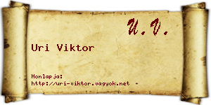 Uri Viktor névjegykártya